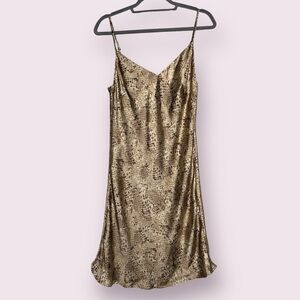 Audrey 3+1 Snake Print Satin Slip Dress Large
